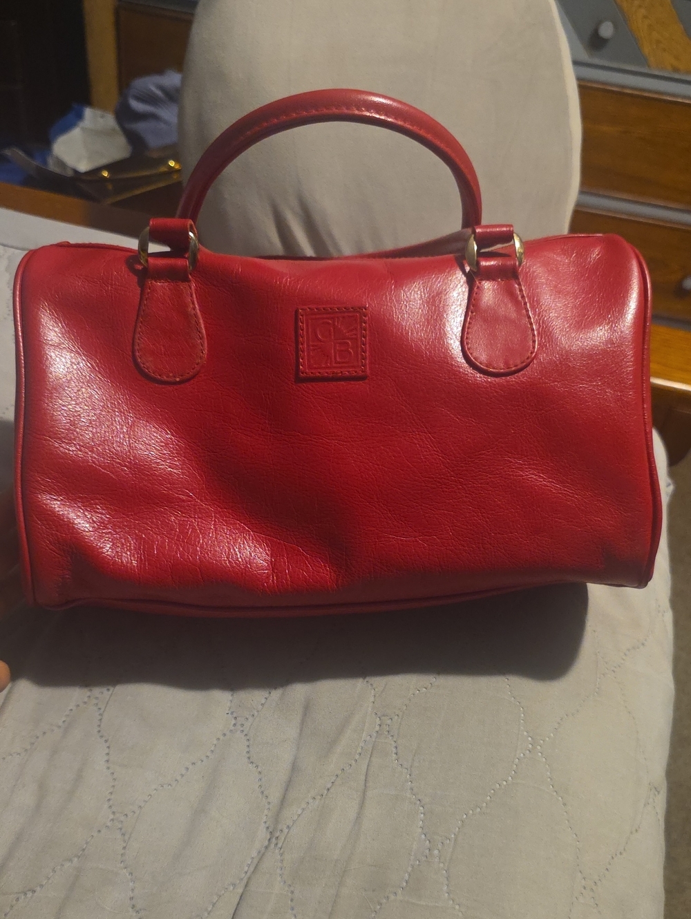 Giani Bernini Red Leather Satchel Handbag